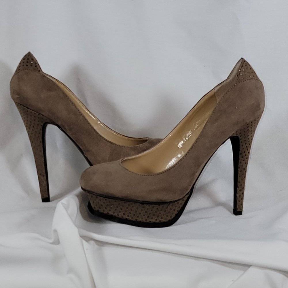 Guess heels / platform - brown with polka-dots - Size 6M - NWOT - Picture 3 of 5